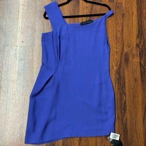 Roland Mouret Blue One Shoulder Dress Size 12 NWT